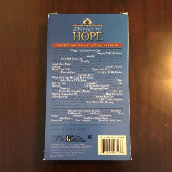 Whispering Hope VHS Gaither Gospel‎ Series, Vintage, 2000 - Picture 4 of 4